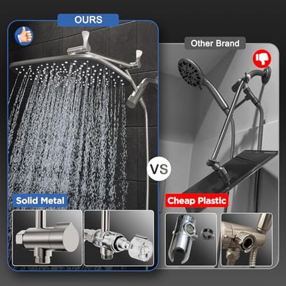 Veken Starlight 11.8" High Pressure Shower Head with Handheld, Easy Install