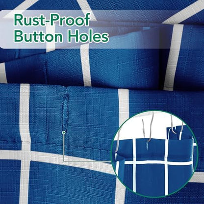 Fabric Farmhouse Shower Curtain-Extra Long Shower Curtains Bathroom Navy