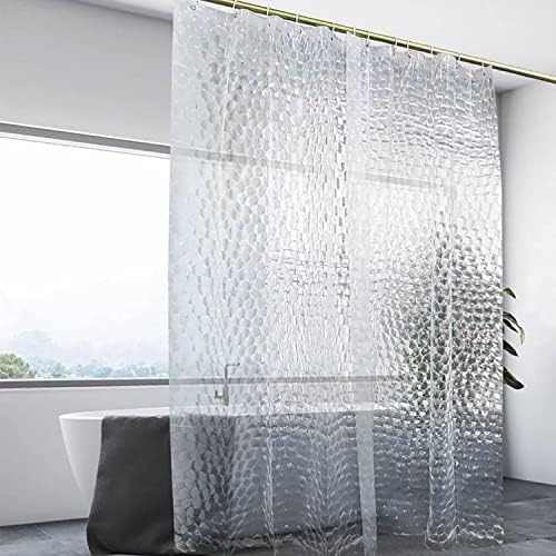 Clear Shower Curtain Liner, 100% Waterproof EVA 3D Shower Curtains with 3 Duty Heavy Bottom Magnets and 12 Rust Proof Grommets, 72x72 Weighted Shower Liner for Shower Stall, Bathtubs