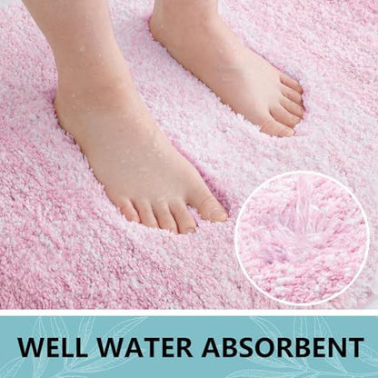 Arotive Microfiber Bathroom Rugs, Shaggy Soft Absorbent Bath Rug, 54x24