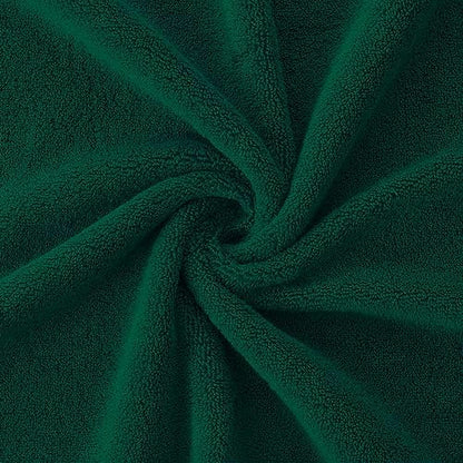 COZYART Luxury Bath Towel Set 3 PCS, Dark Green 100% Turkish Cotton 650 GSM