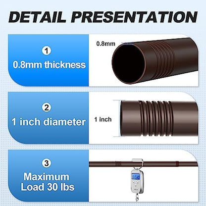 CorkLatta Bronze Shower Curtain Rod 31 to 92 Inch,1 Inch Diameter Adjustable Spring Tension Stainless Steel Telescoping Rod,Easy Install,No Rust