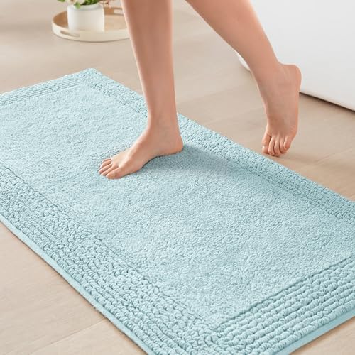 Madison Park Splendor Reversible 100% Cotton Bath Rug, 24 x 44, Blue