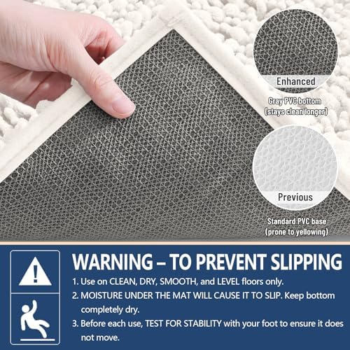 Arotive Bathroom Rugs Mat 44x32, Soft Absorbent Chenille Shaggy Bath Mat