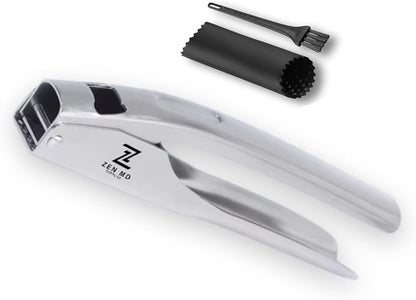 Premium Garlic Press Stainless Steel, Heavy Duty Mincer & Crusher Tool, Large Capacity Ginger Press and Masher, Easy Squeeze Presser, Rustproof Dishwasher Safe Kitchen Gadget