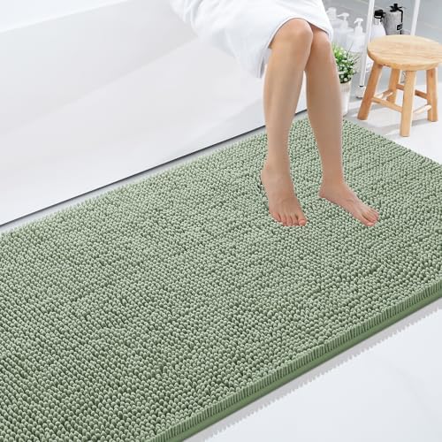 Smiry Bathroom Rugs 59X35, Luxury Chenille Extra Soft Absorbent Bath Mat