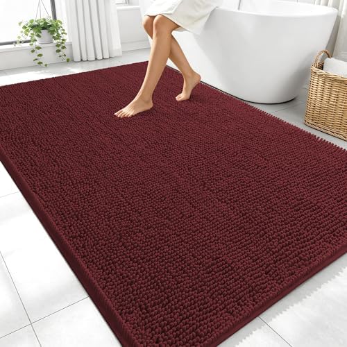 OLANLY Large Bathroom Rugs 70x46, Extra Soft Absorbent Chenille Bath Rugs