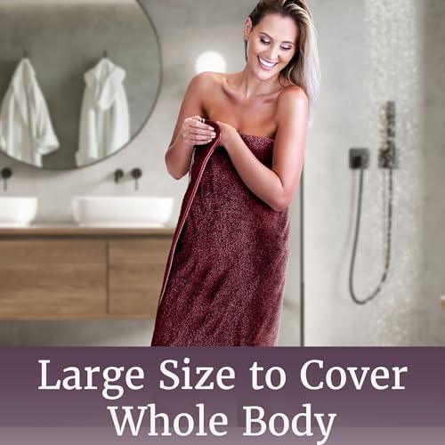 Lavish Home Bathroom Towels Set, Bathroom Essentials, Burgundy, Set of 8