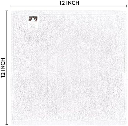 Towel and Linen Mart 100% Cotton - 24 PK Wash Cloth Set - White Color Flannel Face Cloths, Highly Absorbent and Soft Feel Fingertip Towels (White, Pack of 24)