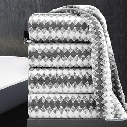 4 Piece Bath Towel Set Oversized Bath Sheet 35"x70" Bathroom Towel Extra Large Towel Set Soft Highly Absorbent & Quick Dry Premium Bath Sheet for Bathroom 600GSM Shower Towel Spa Gym Hotel,Dark Grey