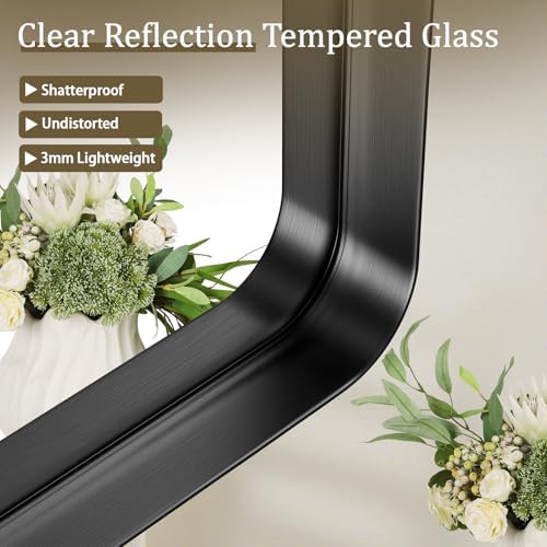 VooBang Bathroom Mirror 24"x32", Black Gorgeous Deep Frame Wall Mirror