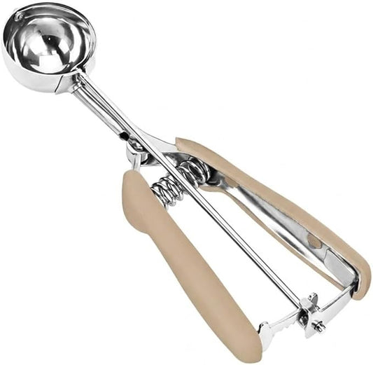 Ice Cream Scoop, 18/8 Stainless Steel Cookie Scoop, Cookie Scoops for Baking, 2 Tbsp/ 30 ml/ 1 oz Cookie Dough Scoop, Ice Cream Scooper with Trigger Release, Cookie Scooper for Baking(#40 Brown)