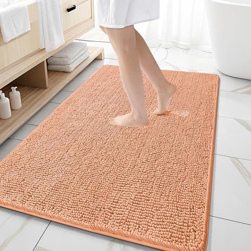 OLANLY Large Bathroom Rugs 59x35, Extra Soft Absorbent Chenille Bath Rugs