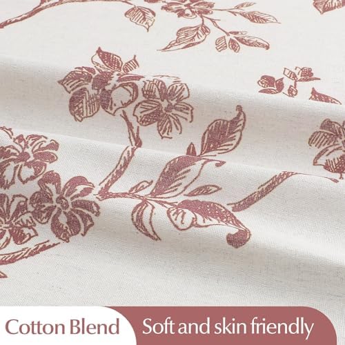 MitoVilla Small Stall Cotton Floral Shower Curtain for Bathroom,36 x 72