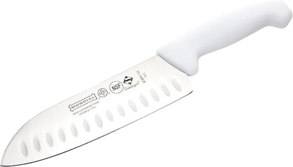 Mundial 3800 Series 7 inch Santoku Kitchen Knife with White Polypropylene Handle And Japanese High Carbon Stainless Steel Blade