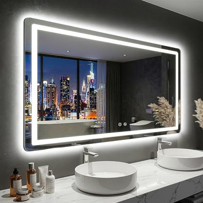 LED Bathroom Mirror with Lights, 30"x55" Lighted Vanity Mirror for Wall
