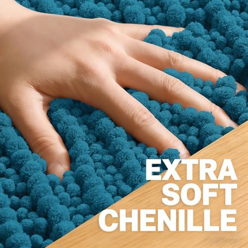 OLANLY Small Bathroom Rugs 24x16, Thick Soft Absorbent Chenille Bath Rugs