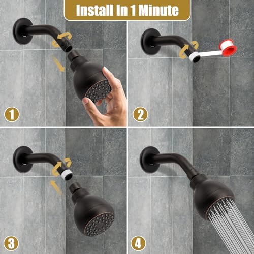 AISOSO Fixed Shower Head High Pressure 3 Inch Showerhead Oil Rubbed Bronze