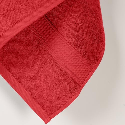 SUPERIOR Egyptian Cotton Plush & Absorbent, Bath Towel Set of 2, Red