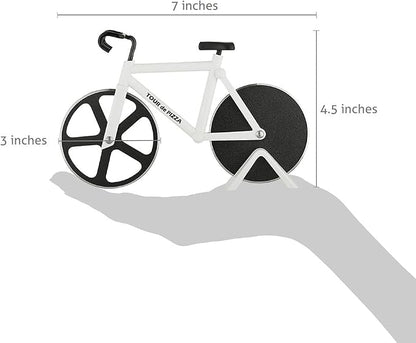 Bicycle Pizza Cutter - TOUR de PIZZA Cutter with Display Stand - White Elephant Gifts, Kitchen Gagdets, Funny Gift Ideas