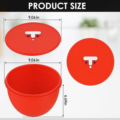 Silicone Bowl Liner with Lid for KitchenAid 4.5-Qt Tilt-Head Bowls Only, 2mm Extra-Thick Premium Silicone, Built-In Air Vent for Dough Proofing, Dishwasher Safe, BPA-Free