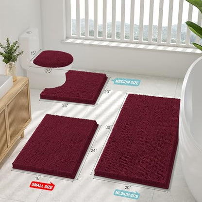 Smiry Bathroom Rugs 44X32, Luxury Chenille Extra Soft Absorbent Bath Mat
