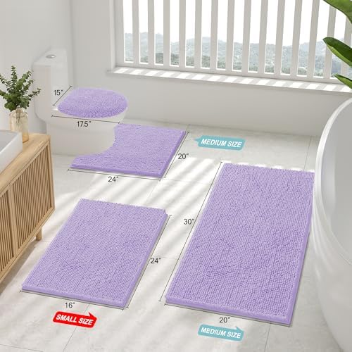 Smiry Bathroom Rugs 44X24, Luxury Chenille Extra Soft Absorbent Bath Mat
