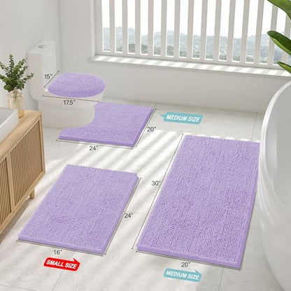 Smiry Bathroom Rugs 30X20, Luxury Chenille Extra Soft Absorbent Bath Mat