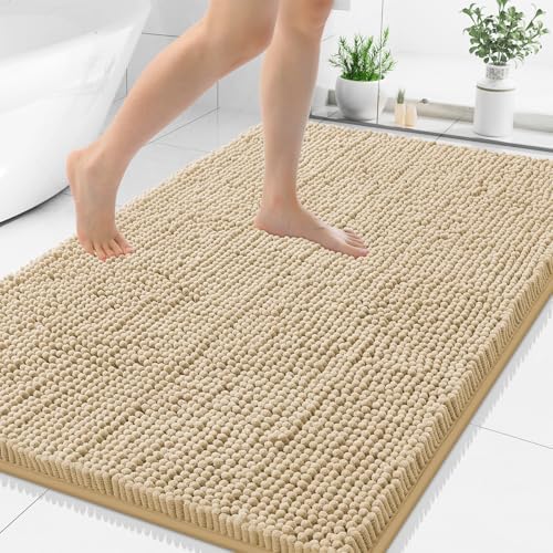 Smiry Bathroom Rugs 44X32, Luxury Chenille Extra Soft Absorbent Bath Mat