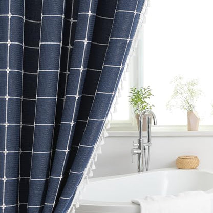 Gibelle Long Boho Farmhouse Shower Curtain for Bathroom 72x78