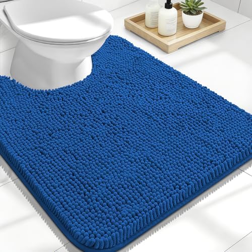 OLANLY Toilet Rugs U-Shaped 24x20, Soft Absorbent Chenille Contour Rugs
