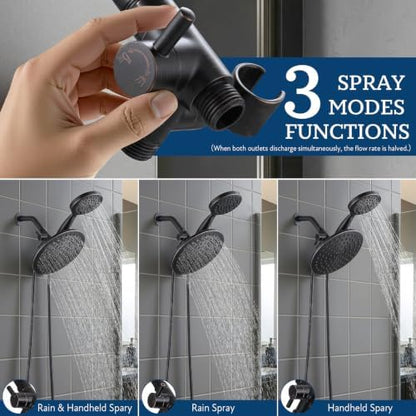 G-Promise Solid Metal Shower Head Diverter with Holder 3-Way