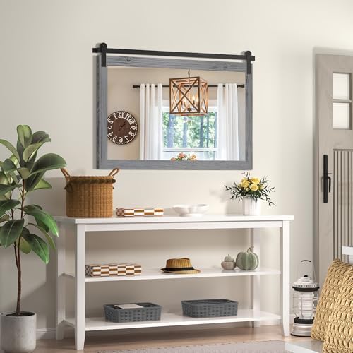 COGOOD Farmhouse Bathroom Mirrors for Over Sink - 30 x 49 Grey