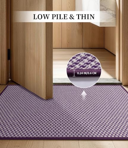 YIHOUSE Purple Bathroom Rugs Sets 5 Pieces,Thin Bath Mat Quick Dry