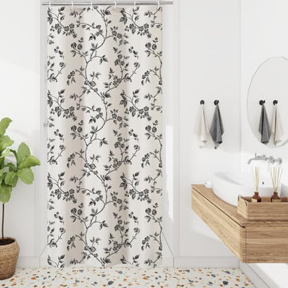 MitoVilla Small Stall Cotton Floral Shower Curtain for Bathroom,36 x 72