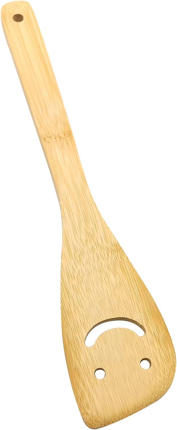 2 Pack Bamboo Smiley Face Kitchenware Cooking Utensil Set Stir-fry spatula, Eco-friendly Kitchen Tools (Various kinds)