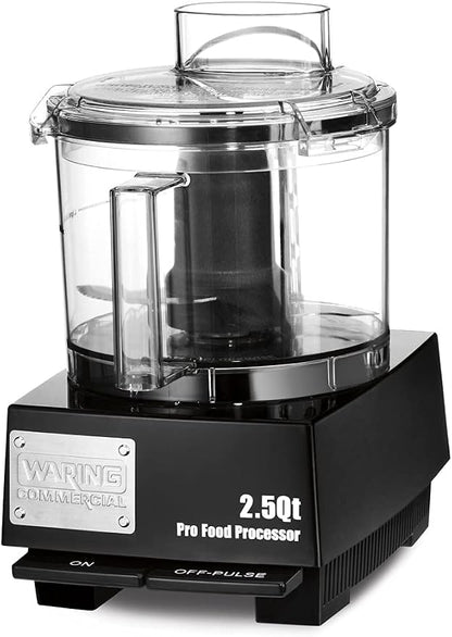 Waring Commercial Food Processor, 2.5 Quart Capacity with Flat Lid, 3/4 Horsepower Motor, Vegetable Chopper for Professional Kitchens, WFP11SW