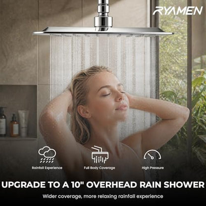 Ryamen Upgraded Filtered Shower Head with Handheld, 10 inch Rain Showerhead