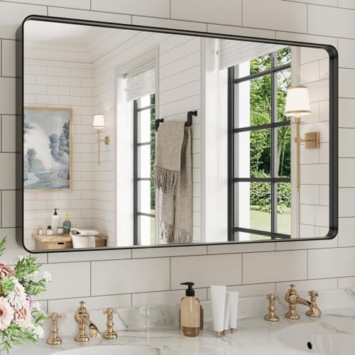 WEER Black Bathroom Vanity Mirror 40X24 Inch
