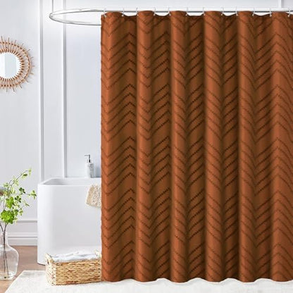 Orange Boho Fabric Shower Curtain 48 x 72 Inches