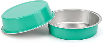 Beasea Elegant Blue 8 Oz Mini Pie Pans Tart Pans Tin Baking Tins with Lids, 4 Inch 20 Pack Disposable Baking Pans For Cake Tart Quiche