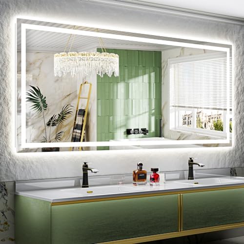 88x38 LED Bathroom Mirror with Lights, Lighted Vanity Mirror