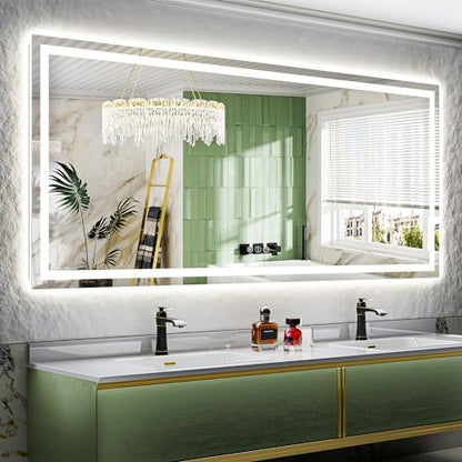 88x38 LED Bathroom Mirror with Lights, Lighted Vanity Mirror