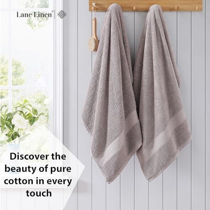 LANE LINEN Towel Set 4 Piece Soft Absorbent Quick Dry - Platinum