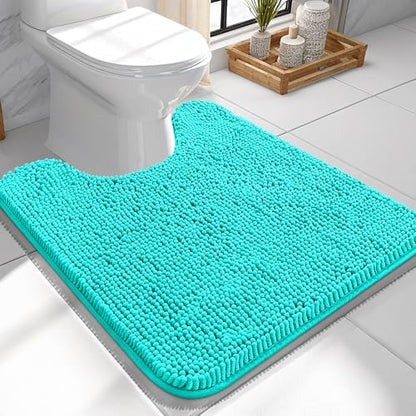 OLANLY Toilet Rugs U-Shaped 24x24, Soft Absorbent Chenille Contour Rugs