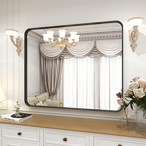 VooBang Bathroom Mirror 24"x32", Black Gorgeous Deep Frame Wall Mirror