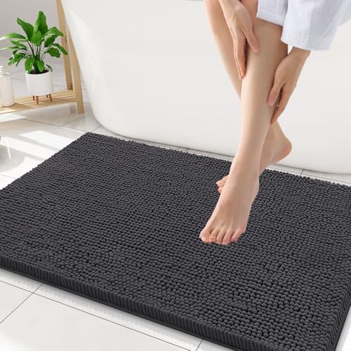 Smiry Bathroom Rugs 32X20, Luxury Chenille Extra Soft Absorbent Bath Mat