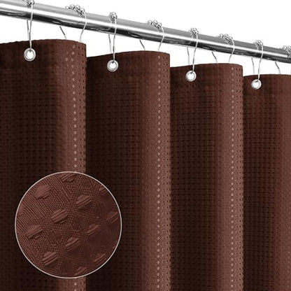 Gibelle Small Stall Brown Fabric Shower Curtain, 36 x 72