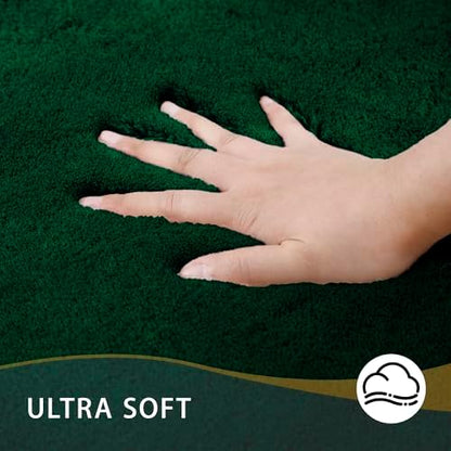 MINIDEAR Bathroom Rugs 32x20 Dark Green - Thick Memory Foam Bath Mat, Ultra Soft & Plush Non-Slip, Quick Dry, Absorbent Washable Floor Microfiber Mat for, Home Decor Accessories