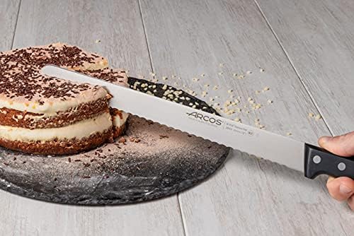 Arcos Pastry Knife/Cake Knife 12Inch Nitrum Stainless Steel and 300mm Blade.Ergonomic Polypropylene Handle. Allows to cut and prepare the bases for cakes and pastries. Series Universal. Color Black